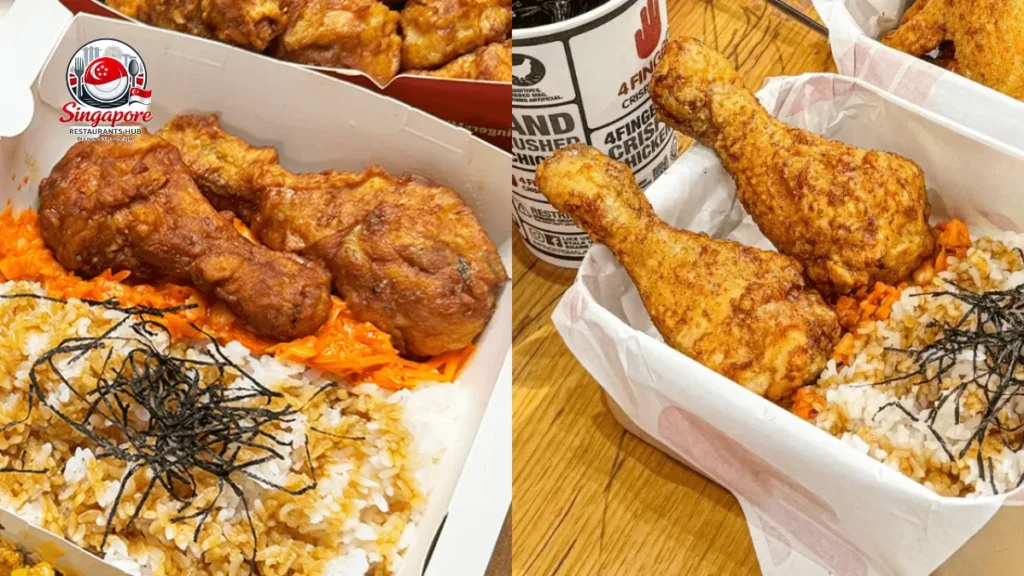 4 Fingers rice meals Malaysia with crispy chicken and rice
