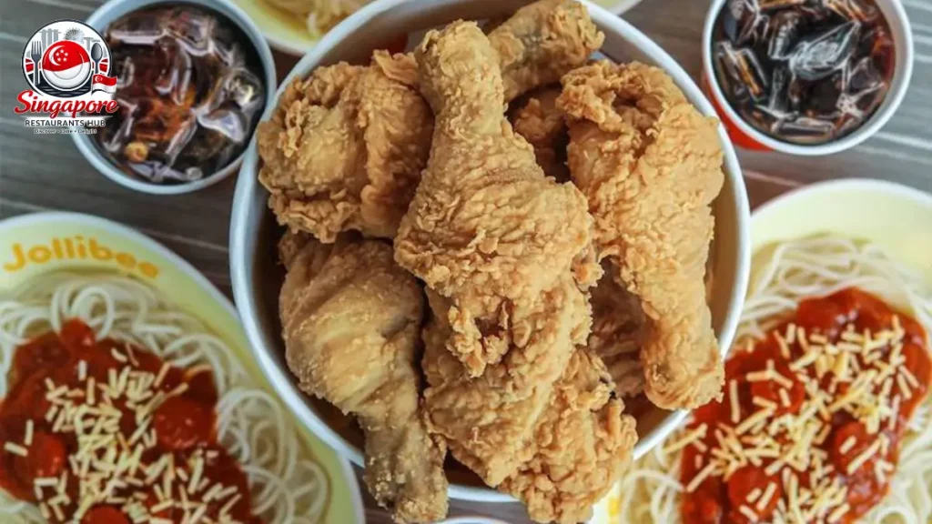 Jollibee Malaysia fast food menu with chicken rice and sides