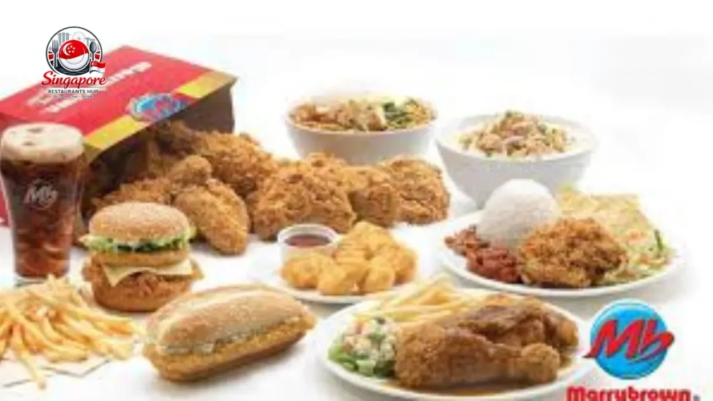 Marrybrown chicken Malaysia with crispy fried chicken and sides