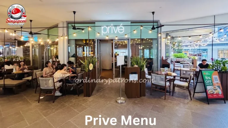 Prive Menu Singapore