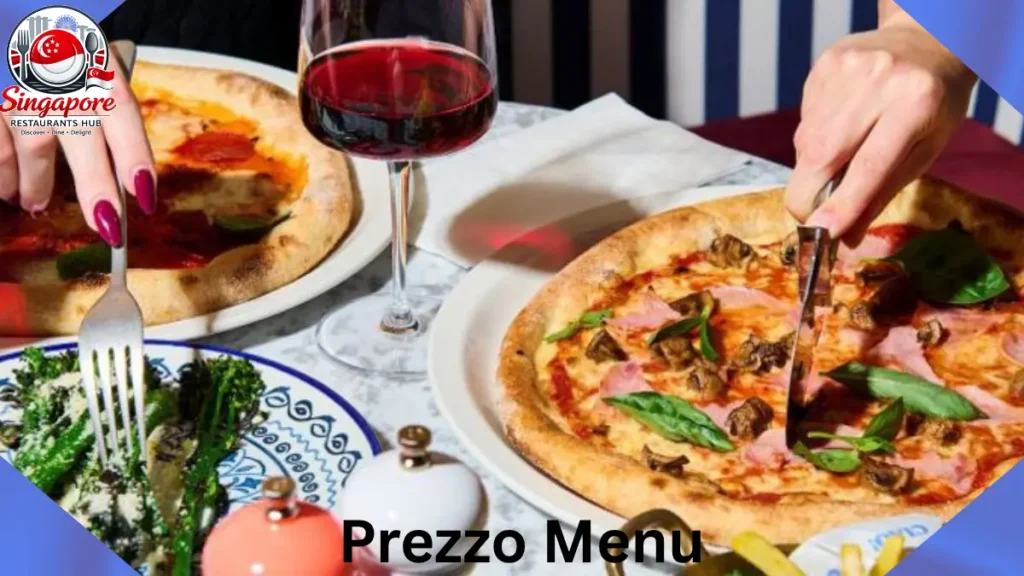 Prezzo pizza menu with margherita pepperoni and Italian pizzas