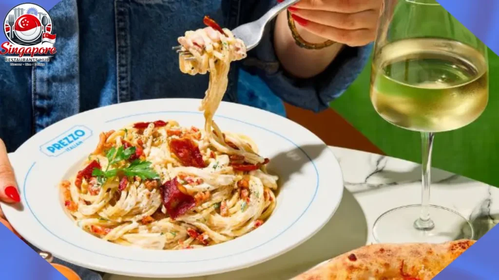 Prezzo pasta menu with spaghetti carbonara and bolognese