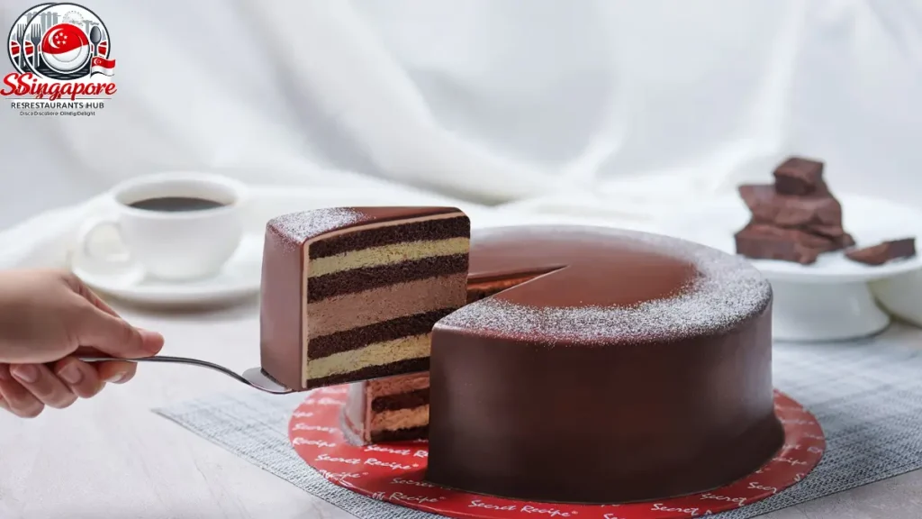 Chocolate Indulgence slice on a plate